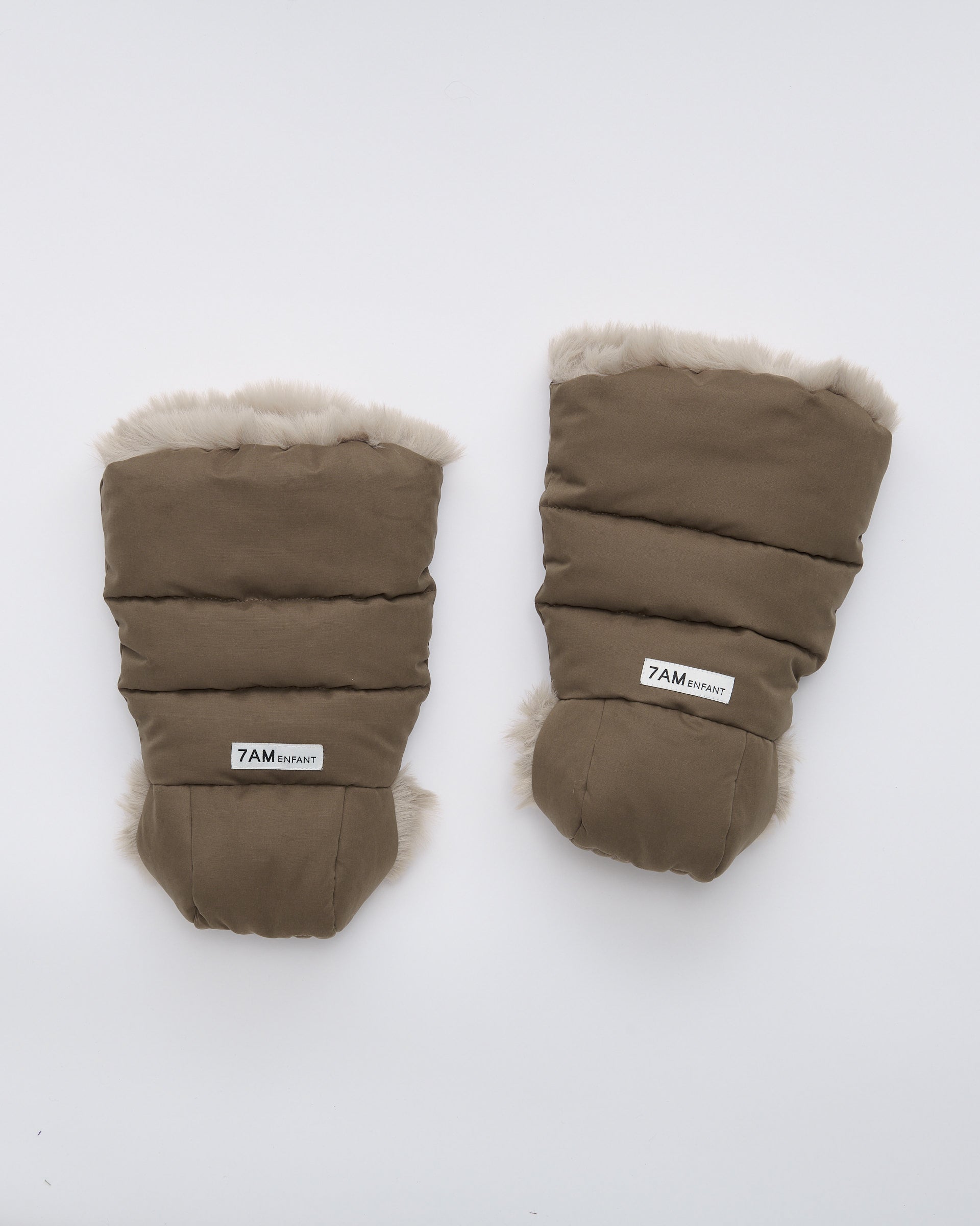 Moss Brown Greige Faux Fur//
