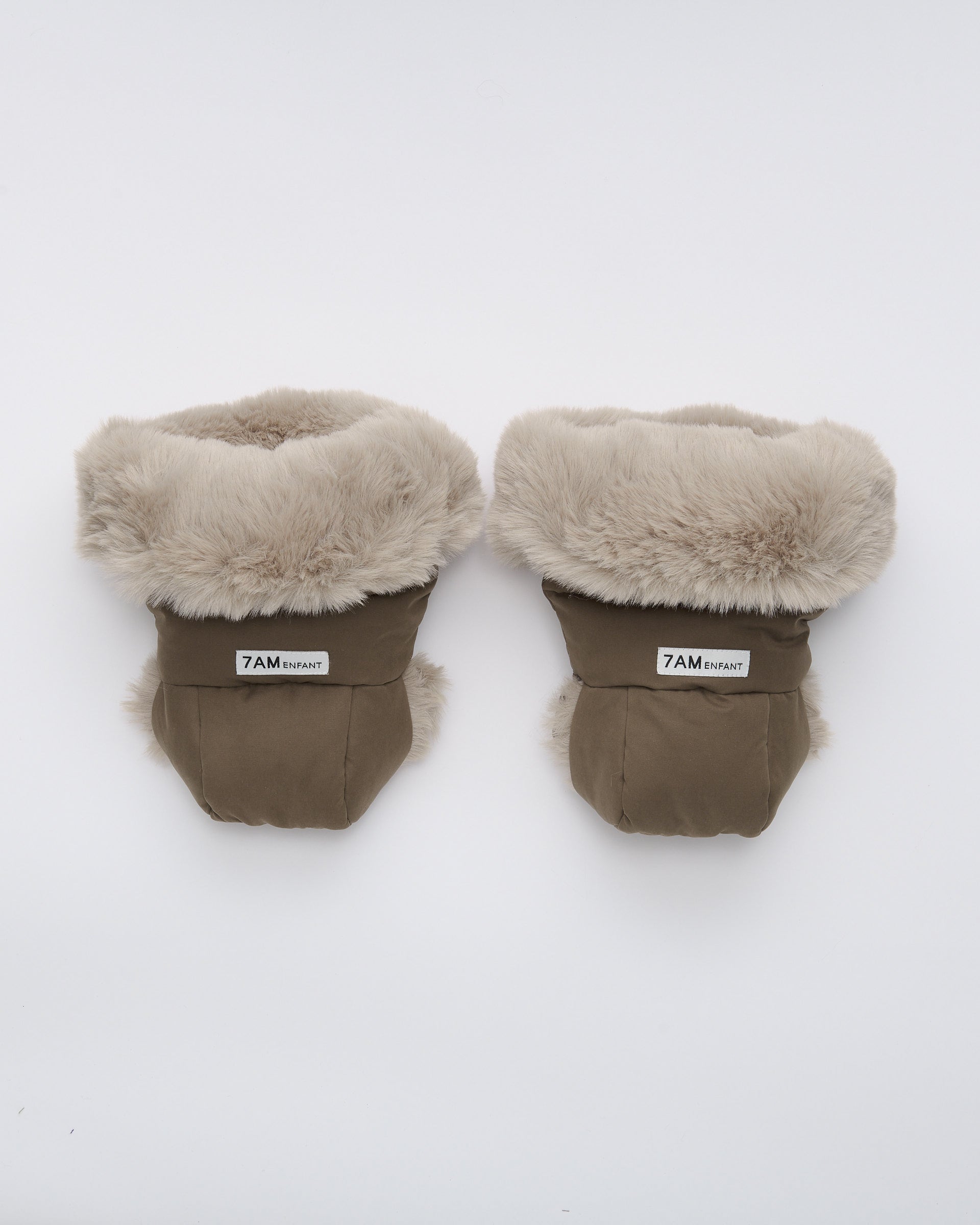 Moss Brown Greige Faux Fur//