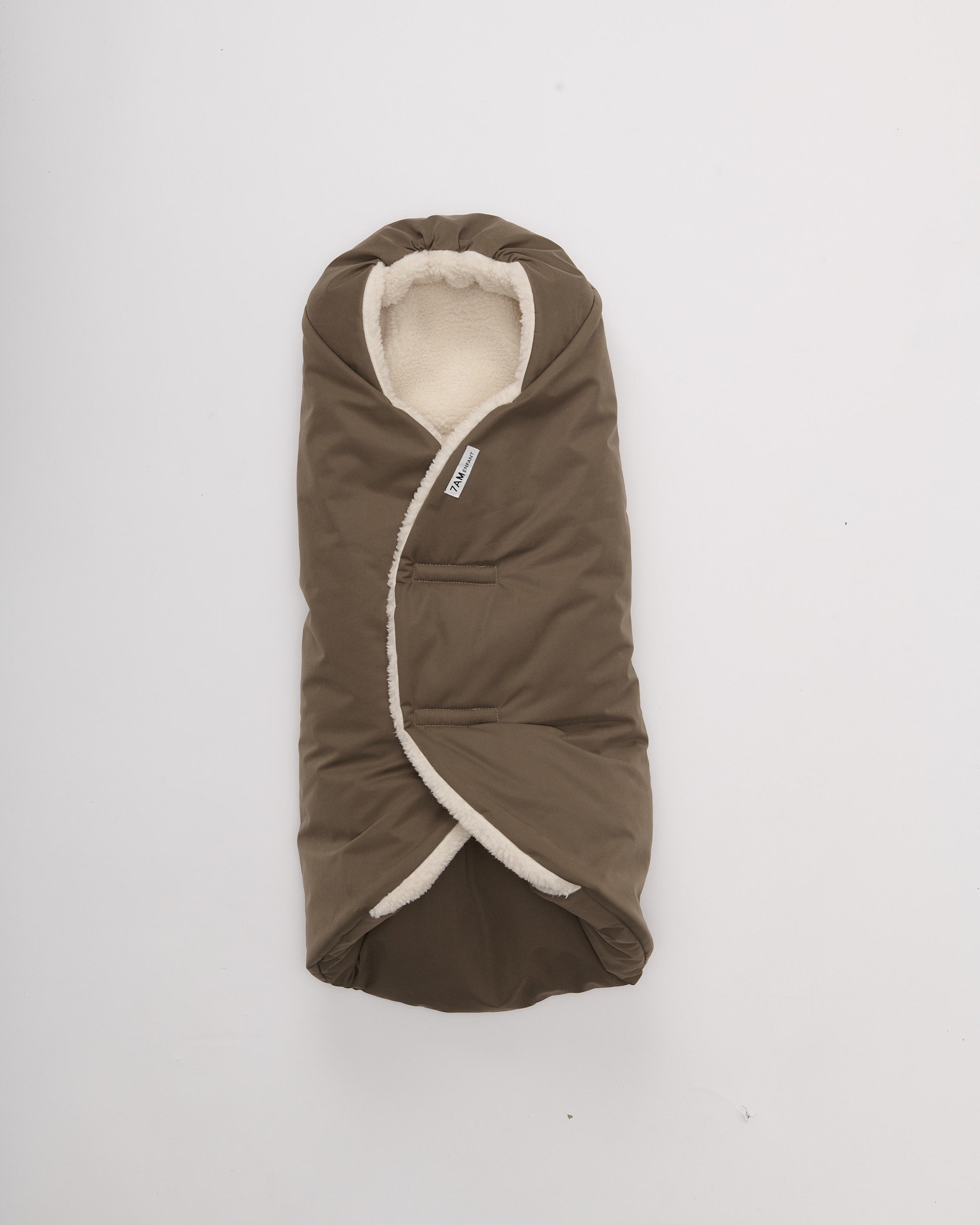 Moss Brown Greige Faux Fur//