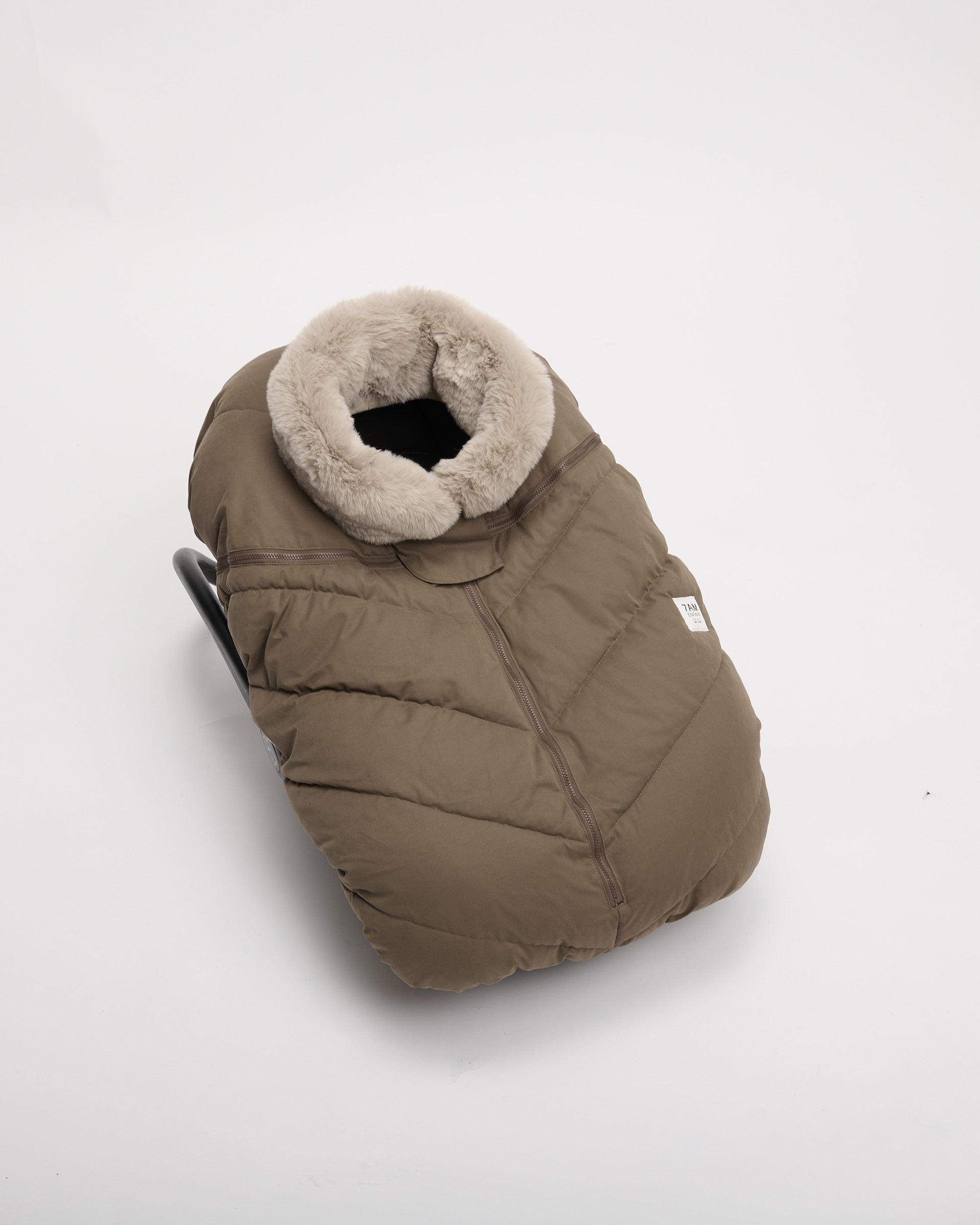 Moss Brown Greige Faux Fur//