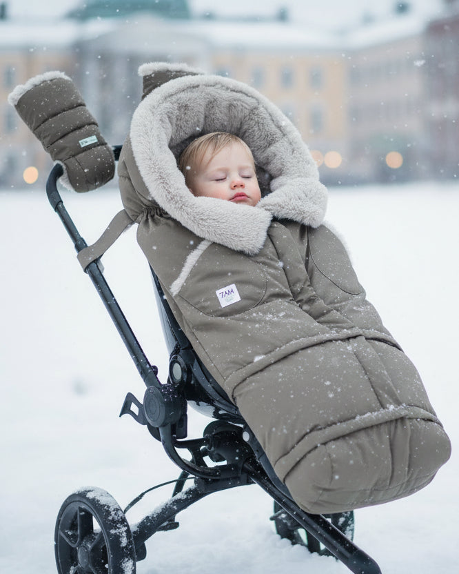 Moss Brown Greige Faux Fur//