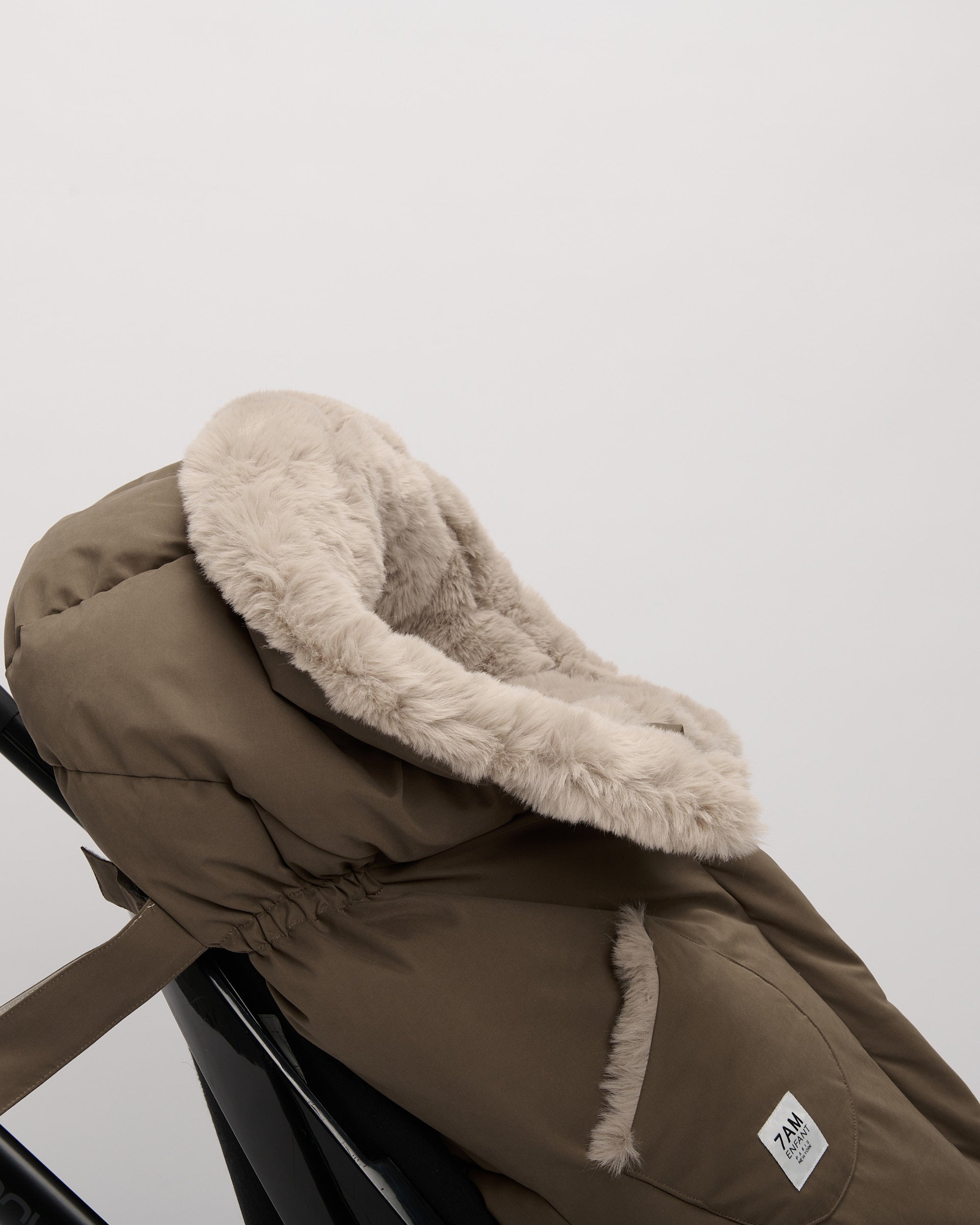 Moss Brown Greige Faux Fur//