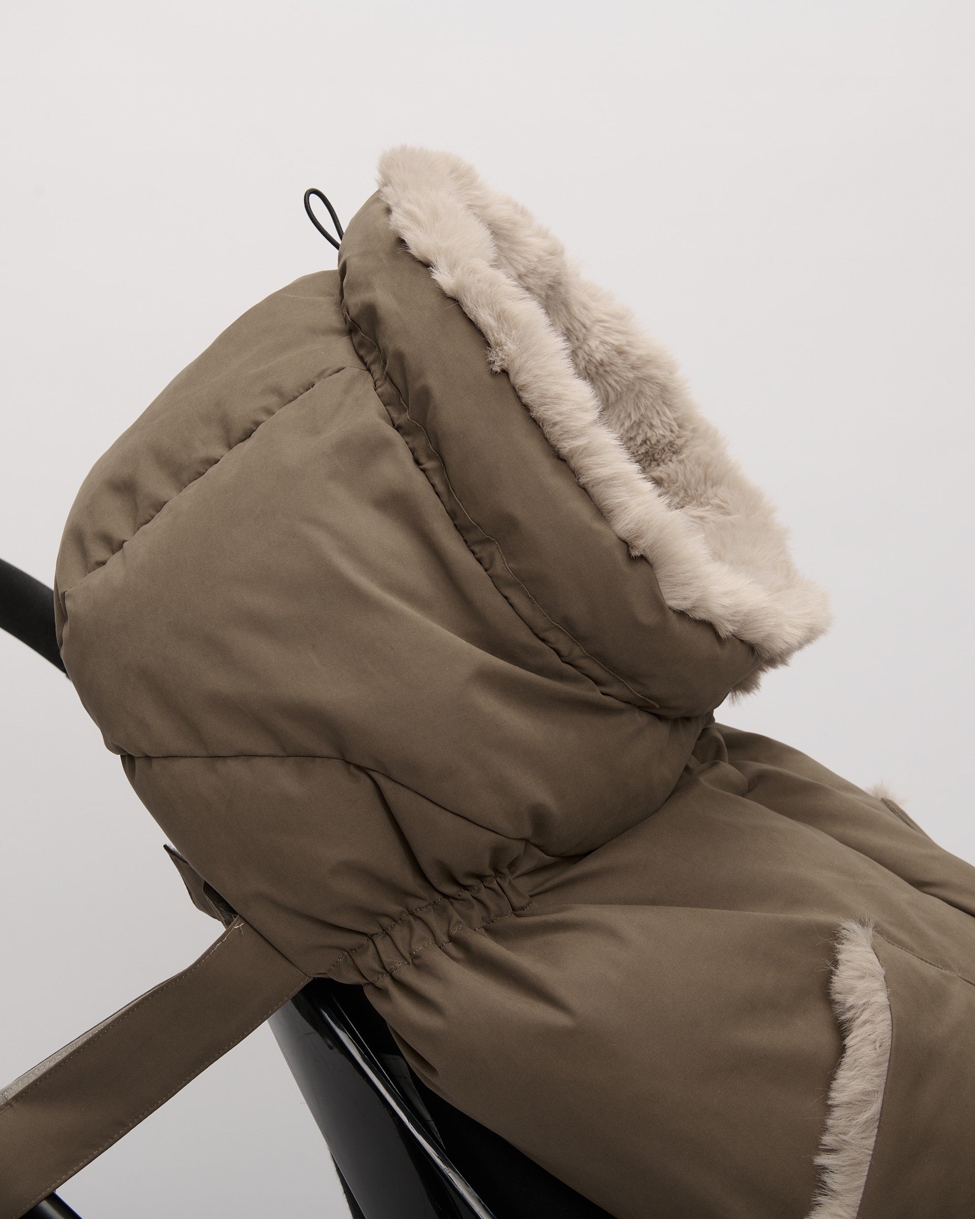Moss Brown Greige Faux Fur//
