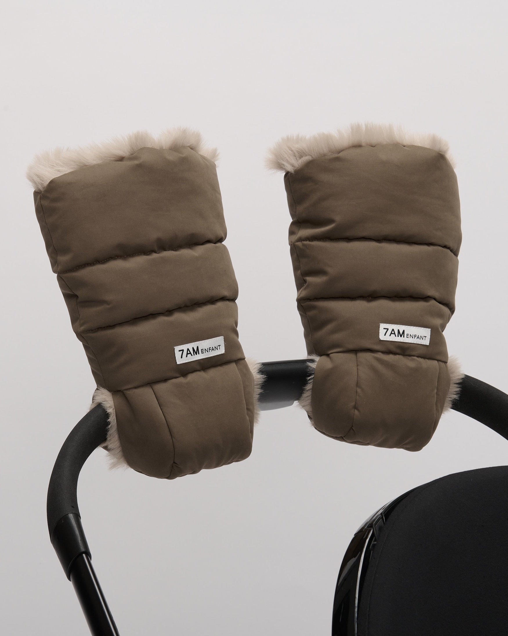 Moss Brown Greige Faux Fur//