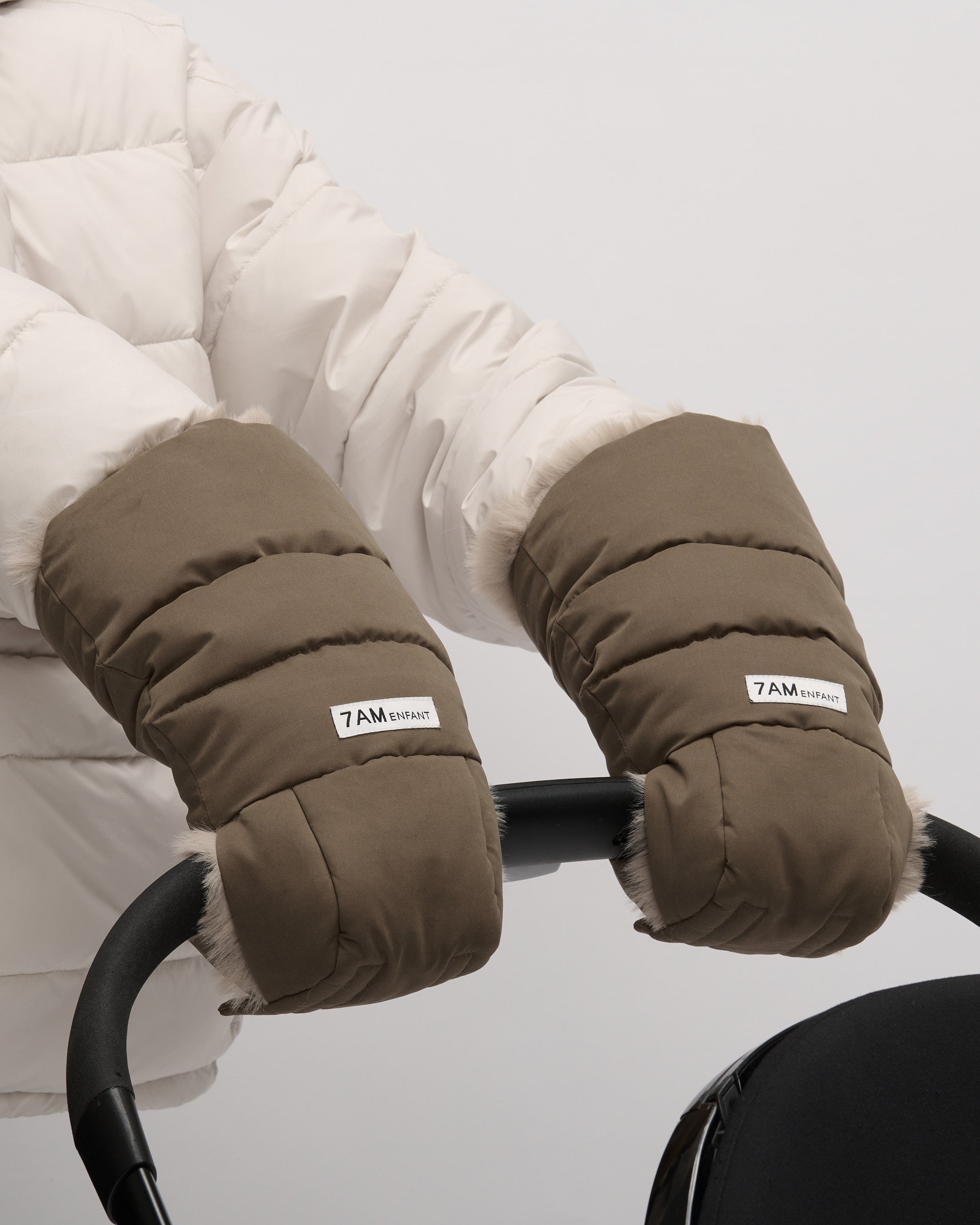 Moss Brown Greige Faux Fur//