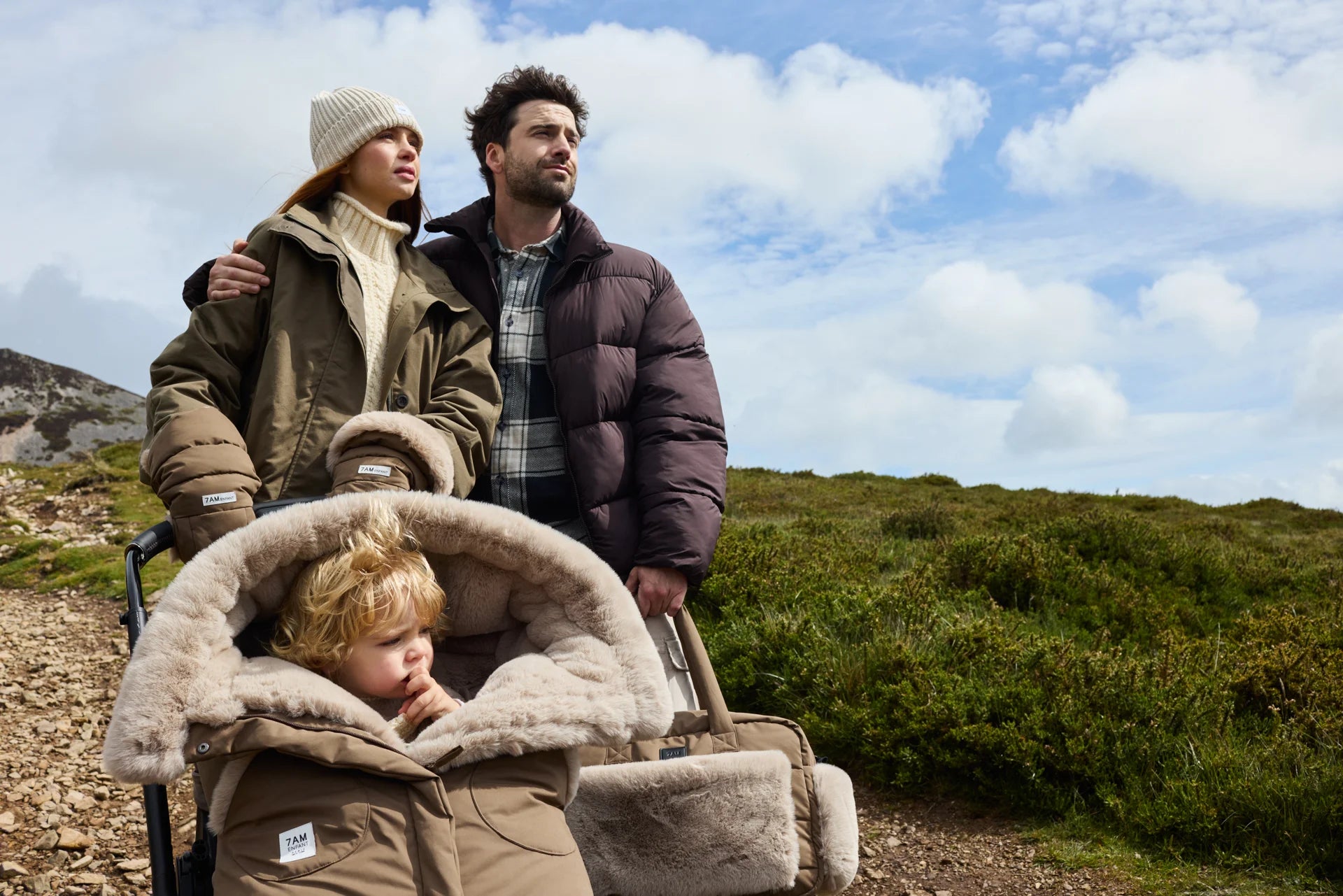 Moss Brown Greige Faux Fur//