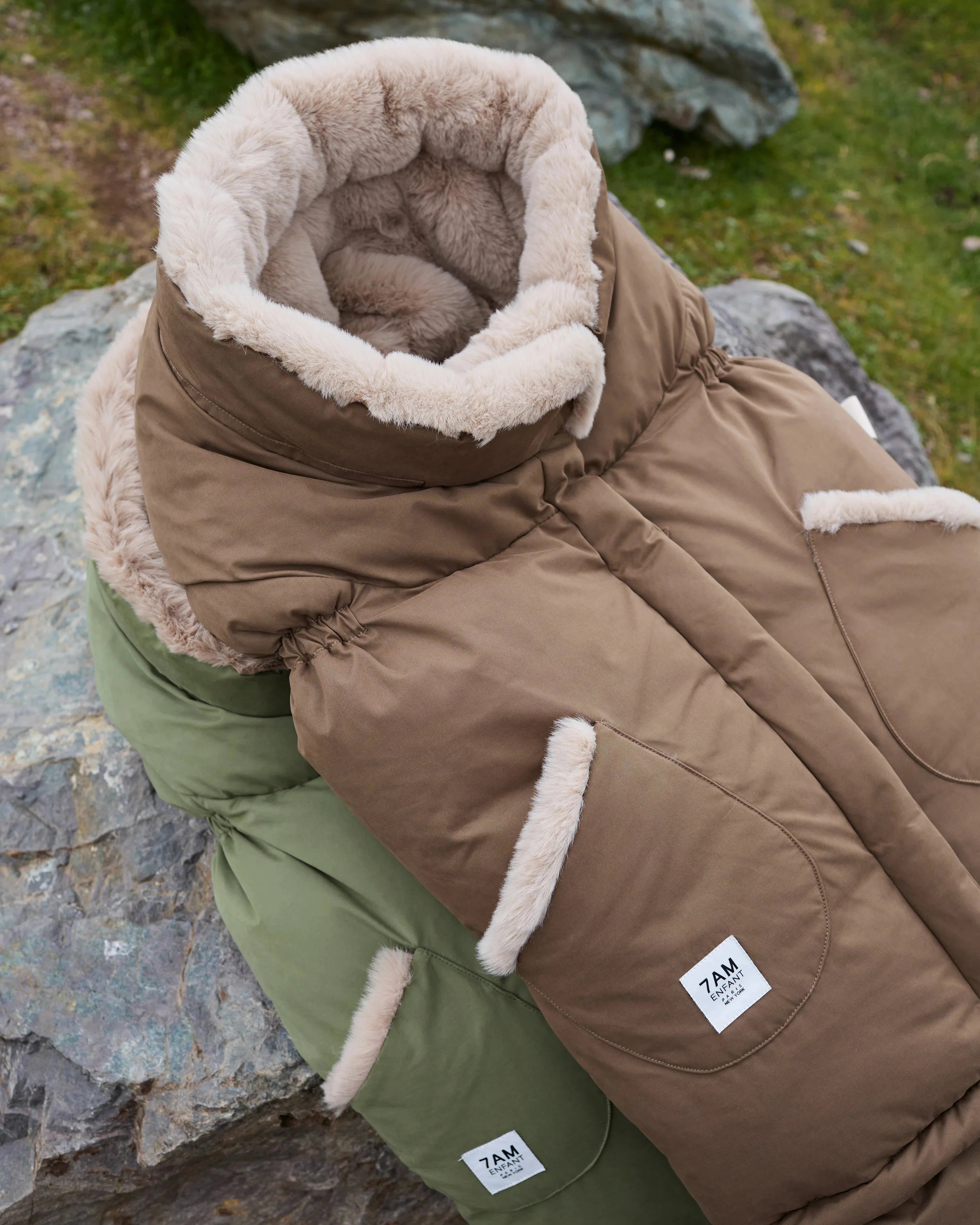 Moss Brown Faux Fur//