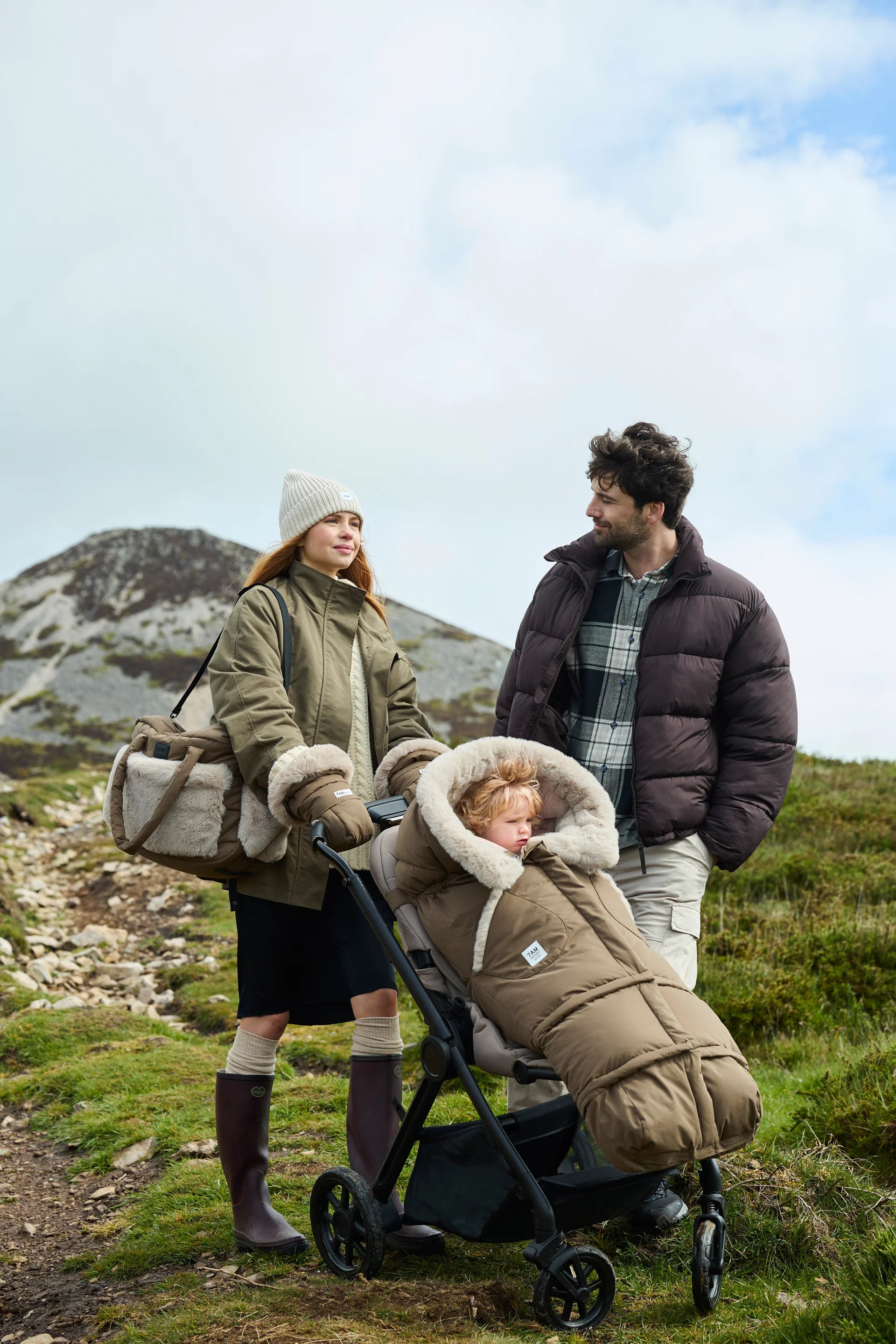 Moss Brown Greige Faux Fur//