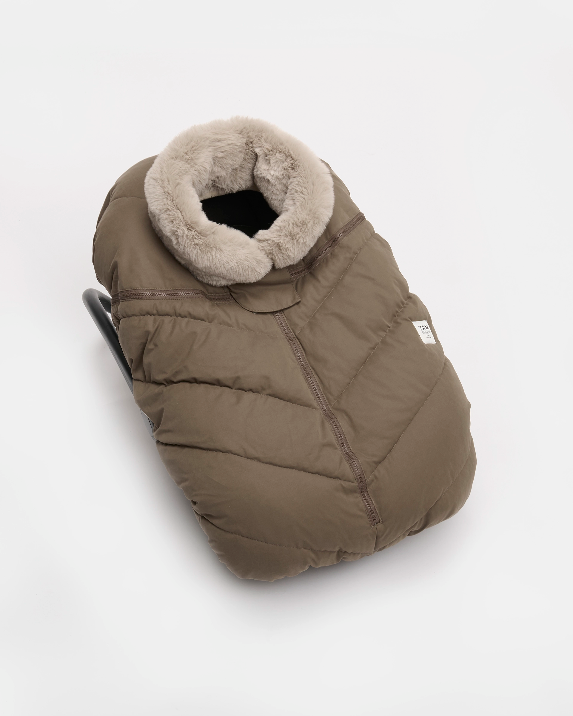 Moss Brown Greige Faux Fur//
