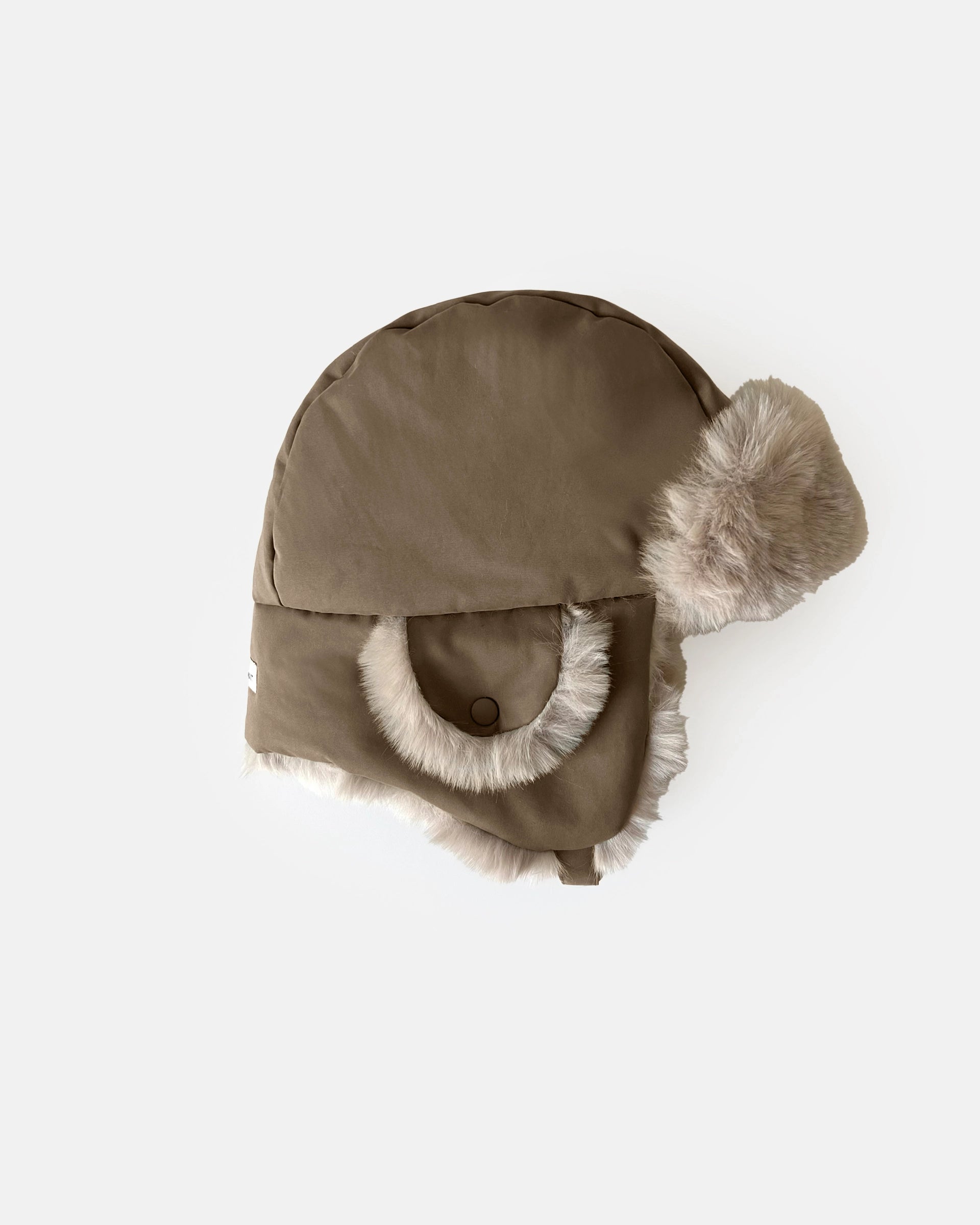 Moss Brown Greige Faux Fur//