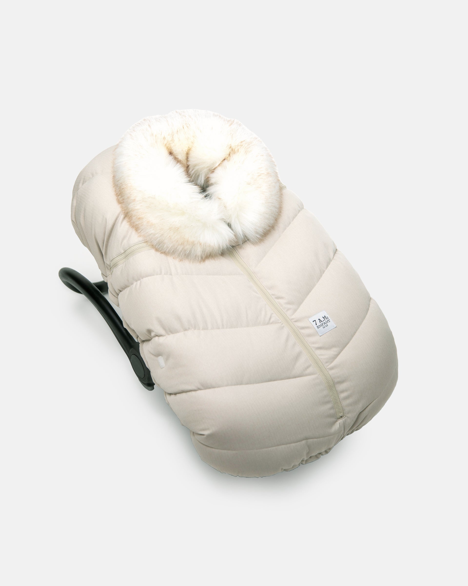 Heather Beige - White Faux Fur//