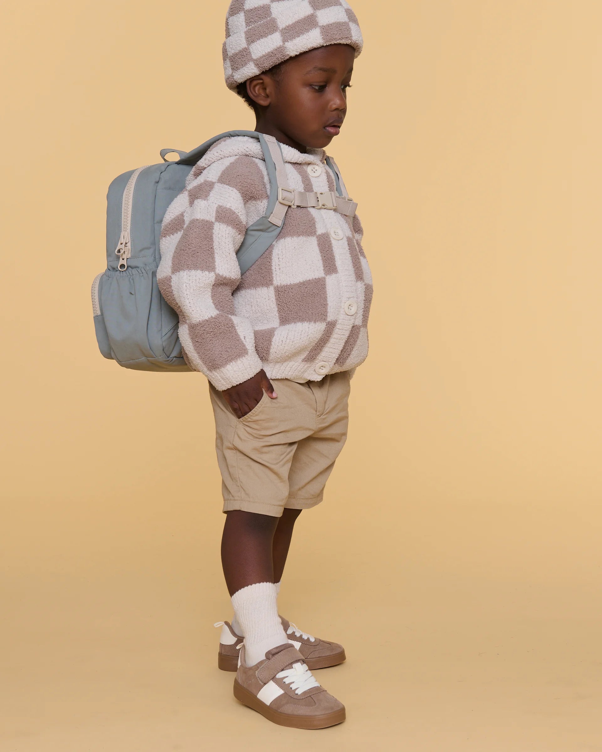 Hooded Cardigan - Checkers Fuzzy