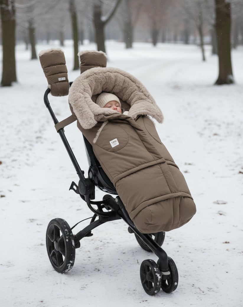 Moss Brown Greige Faux Fur//