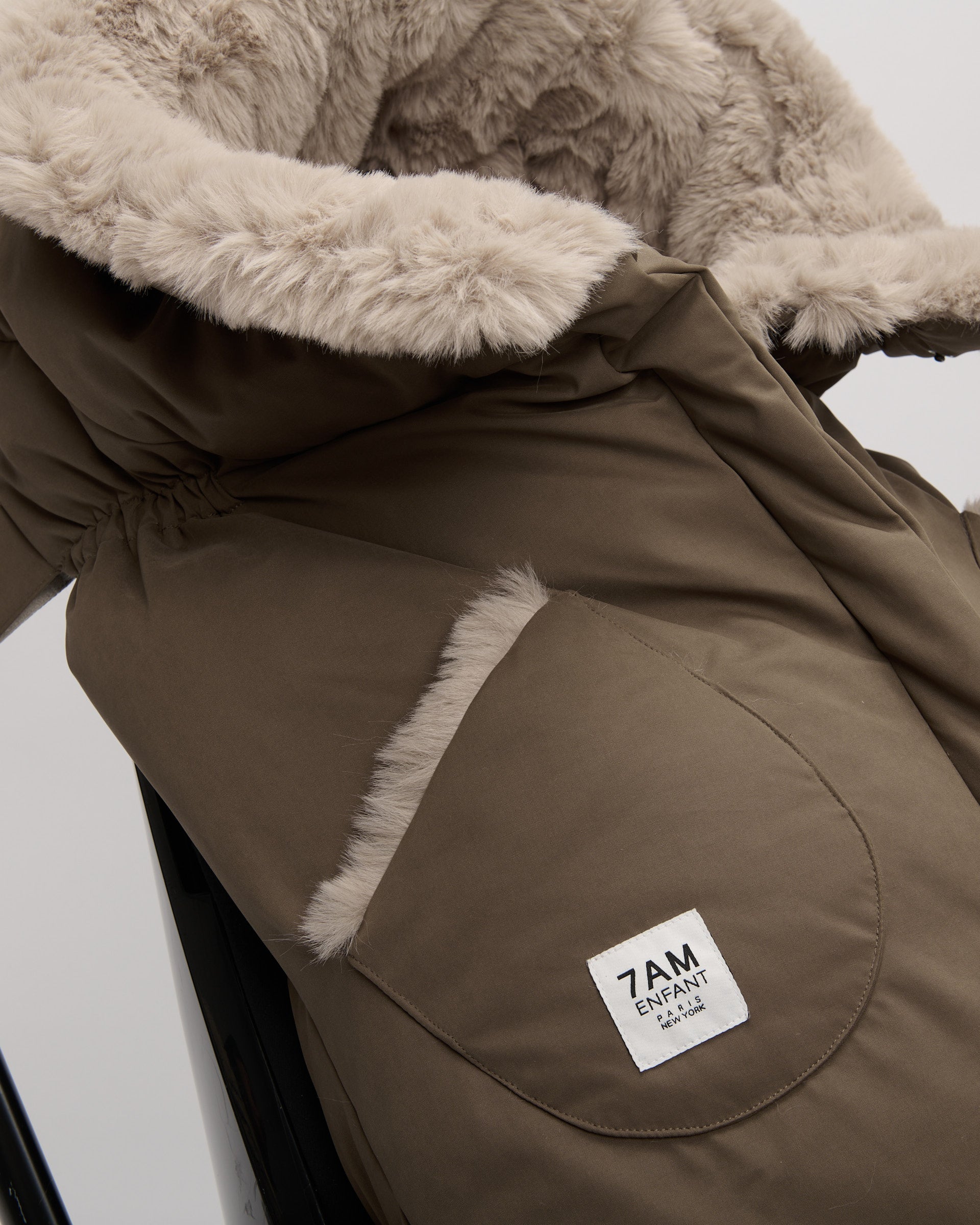 Moss Brown Greige Faux Fur//