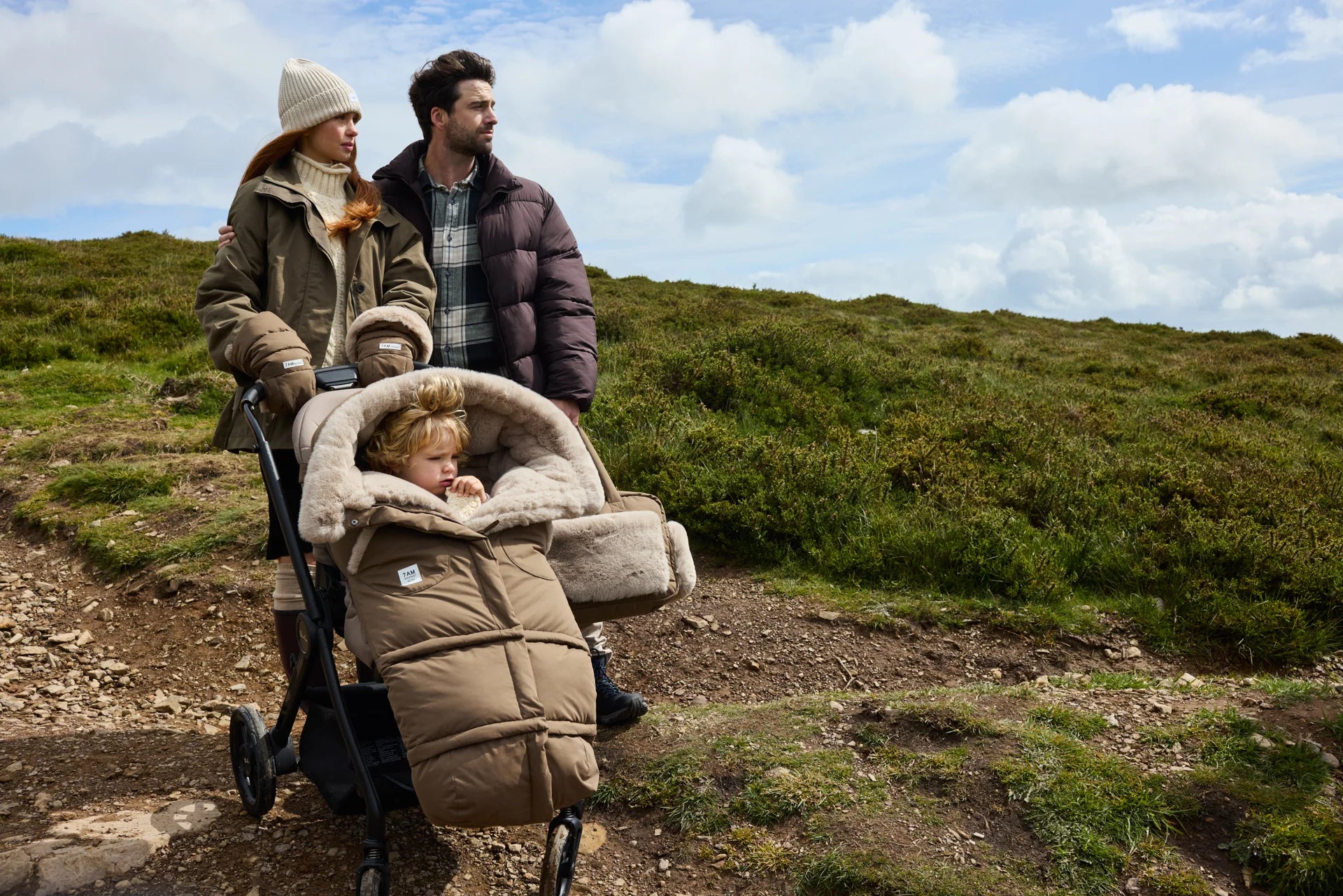 Moss Brown Greige Faux Fur//