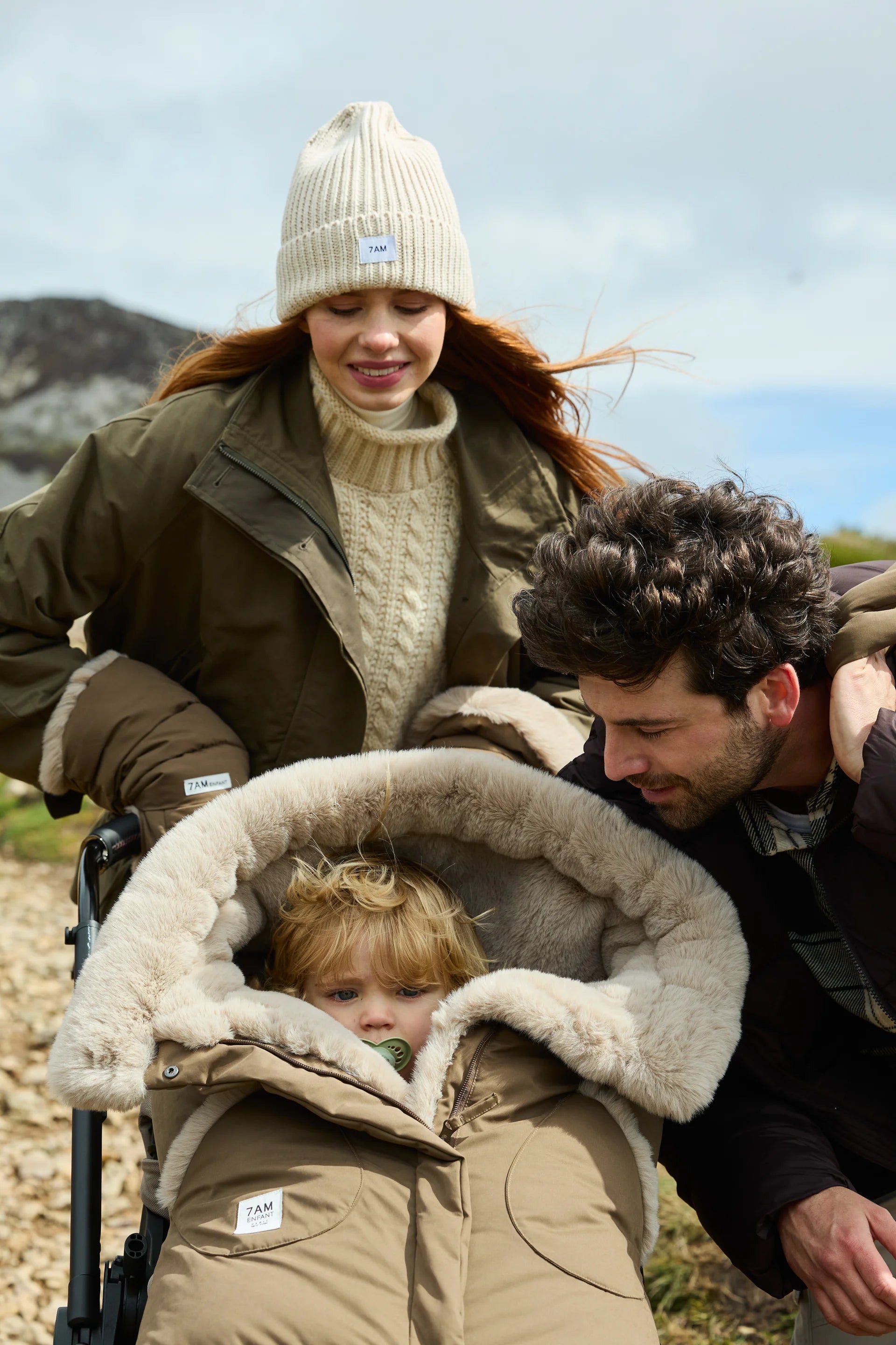Moss Brown Greige Faux Fur//