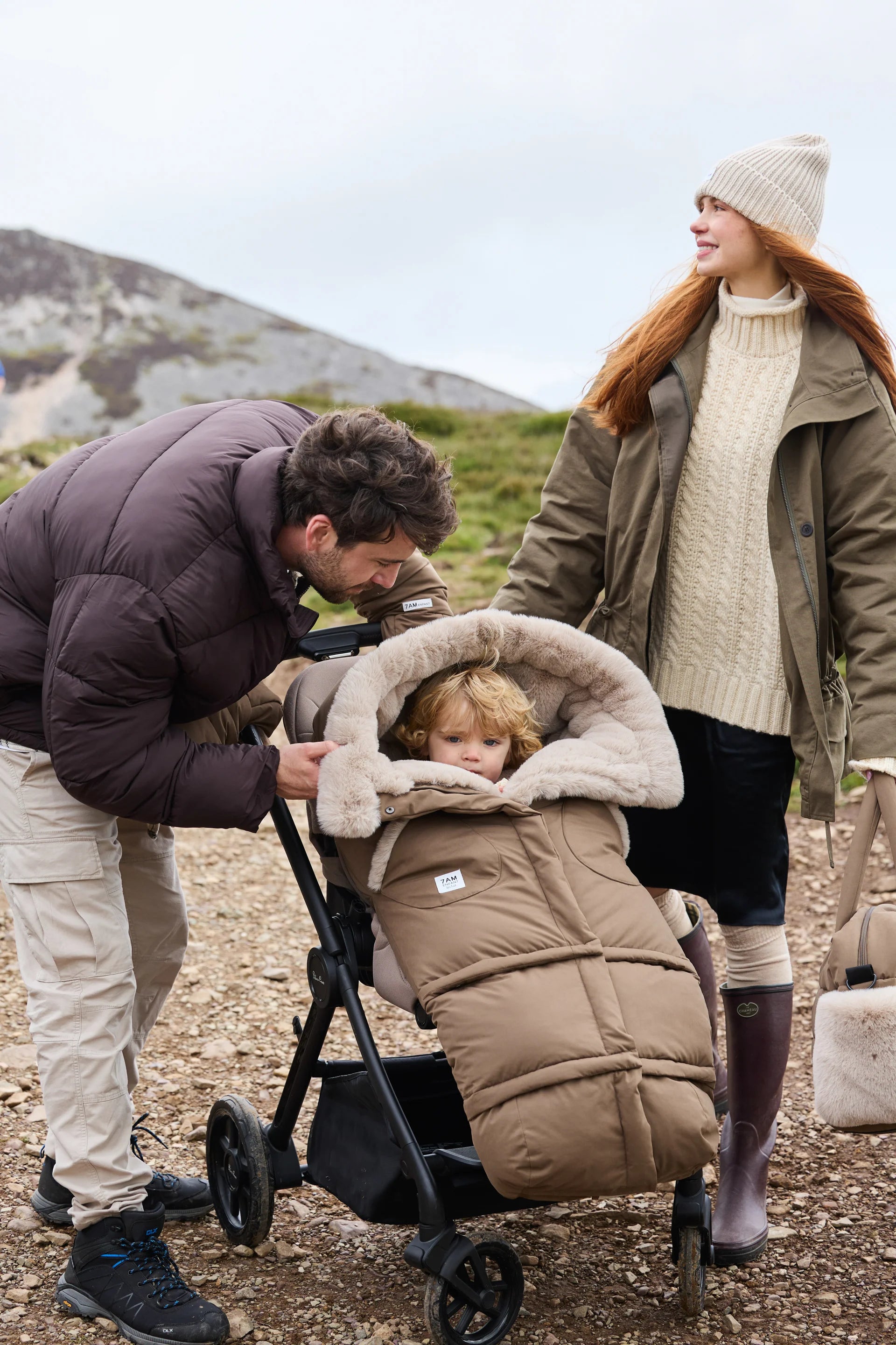 Moss Brown Greige Faux Fur//