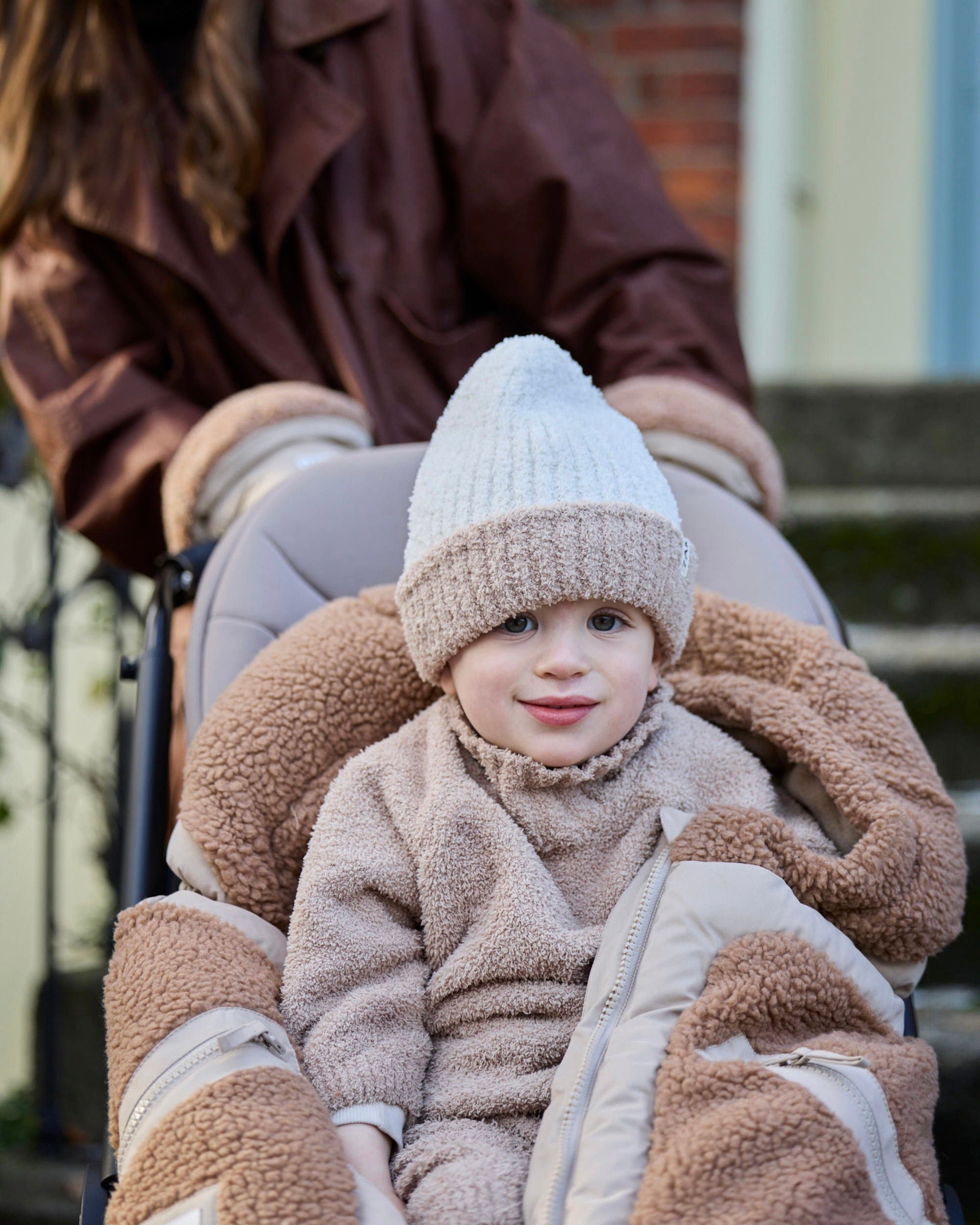 2-Tone Ribbed Beanie - Fuzzy
