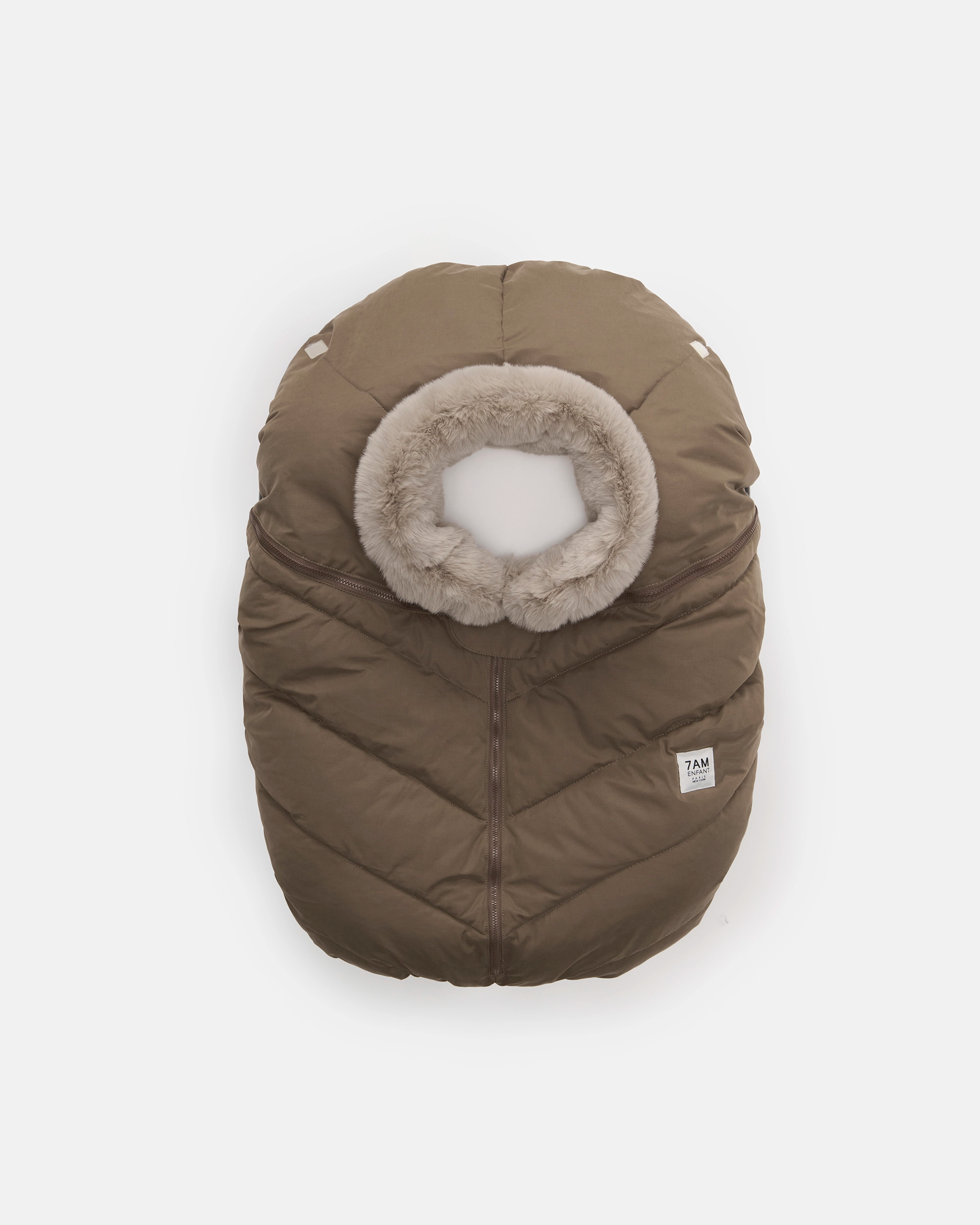 Moss Brown Greige Faux Fur//