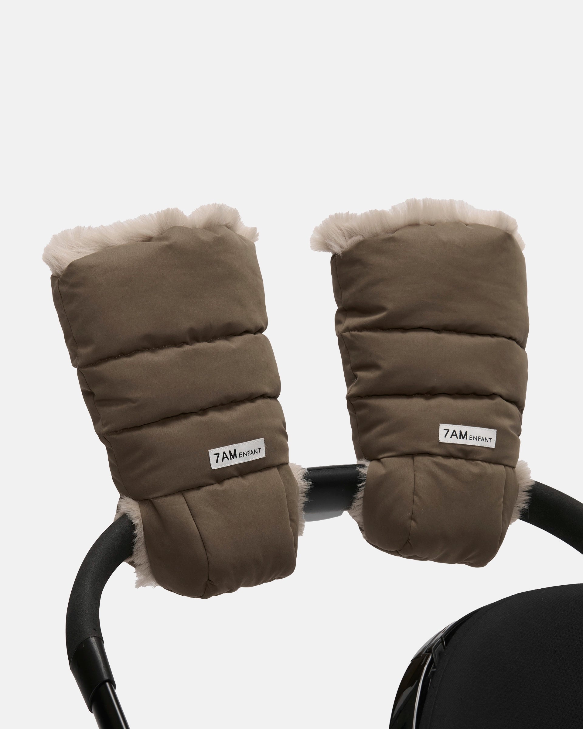 Moss Brown Greige Faux Fur//