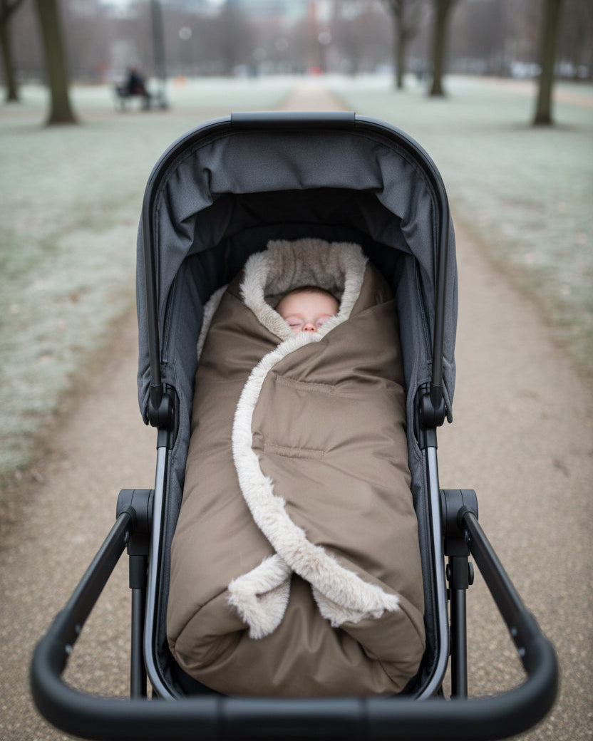 Moss Brown Greige Faux Fur//