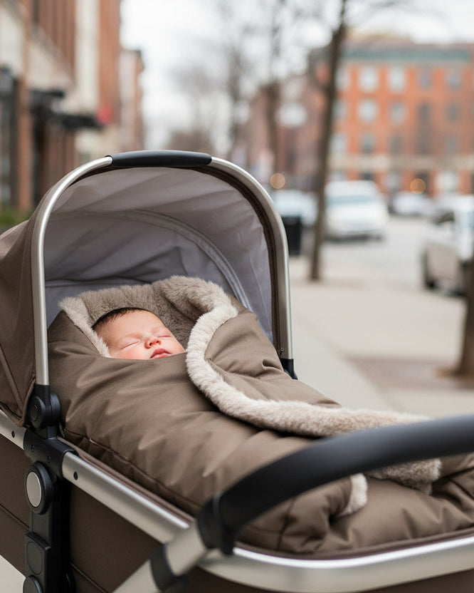 Moss Brown Greige Faux Fur//